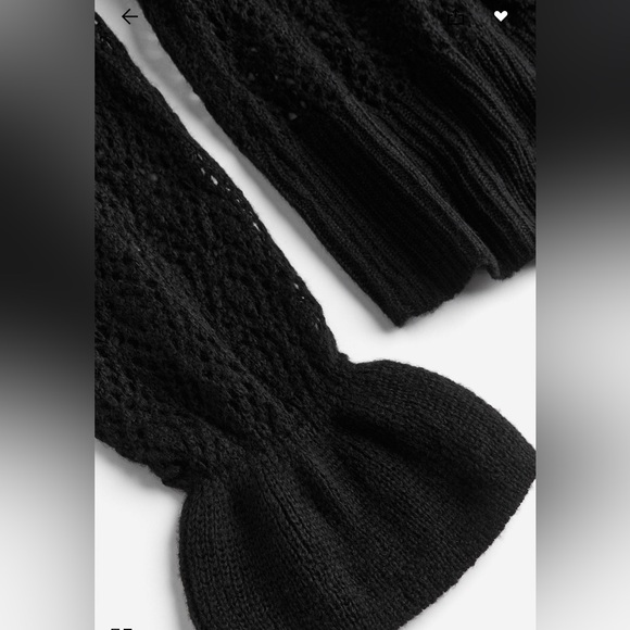 NWT H&M Black Ruffled Knit Sweater XS - Picture 9 of 11